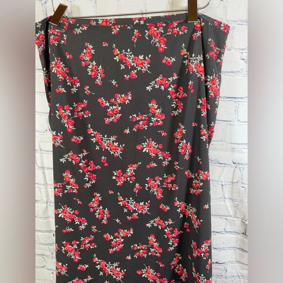 The Limited Gray Ditzy Floral Cottagecore Boho Midi Vintage Stretch Skirt 12 - Picture 3 of 8